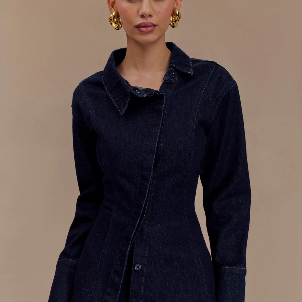 Dark Denim Long Sleeve Dress